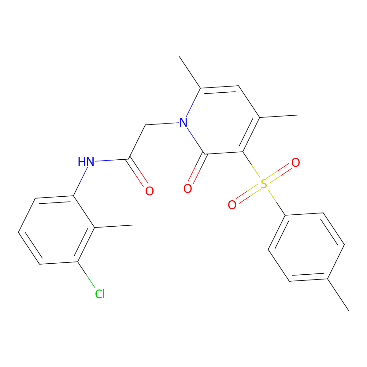 N-(3-chloro-2-methylphenyl)-2-(4,6-dimethyl-2-oxo-3-tosylpyridin-1(2H)-yl)acetamide molecular structure, CAS 1251709-20-2