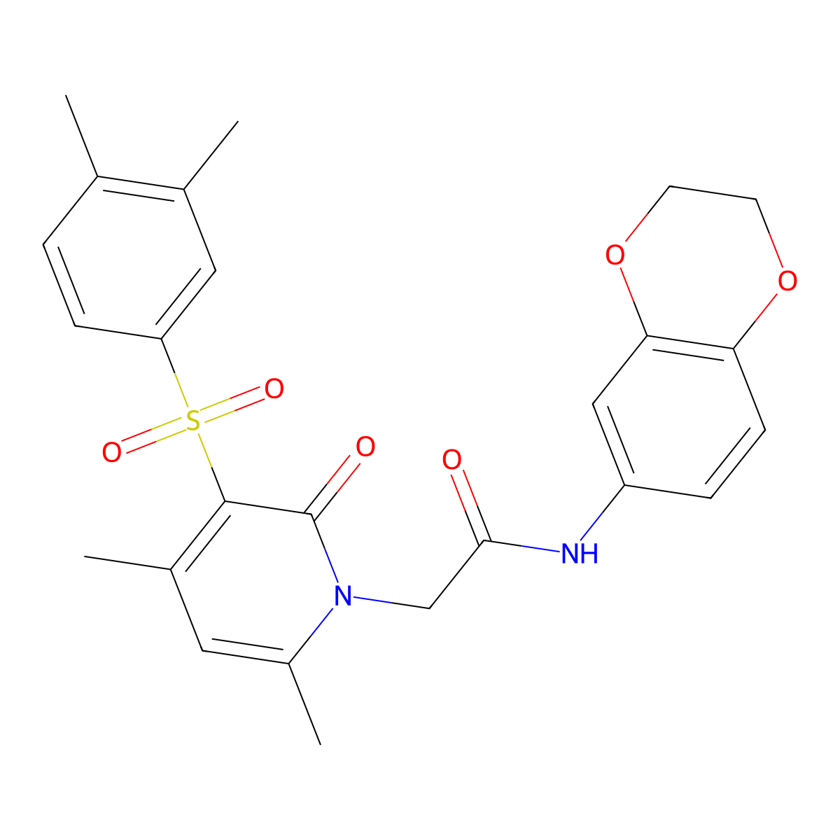N-(2,3-dihydro-1,4-benzodioxin-6-yl)-2-[3-(3,4-dimethylbenzenesulfonyl)-4,6-dimethyl-2-oxo-1,2-dihydropyridin-1-yl]acetamide molecular structure, CAS 1251709-21-3