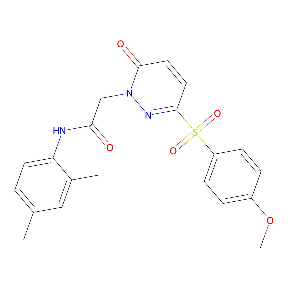 N-(2,4-dimethylphenyl)-2-(3-((4-methoxyphenyl)sulfonyl)-6-oxopyridazin-1(6H)-yl)acetamide molecular structure, CAS 1251709-31-5