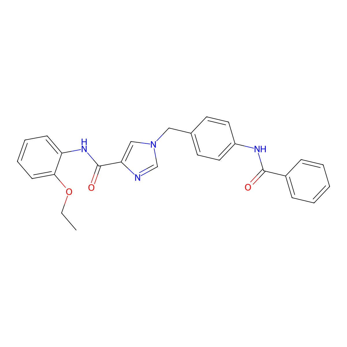 1-(4-benzamidobenzyl)-N-(2-ethoxyphenyl)-1H-imidazole-4-carboxamide molecular structure, CAS 1251709-64-4