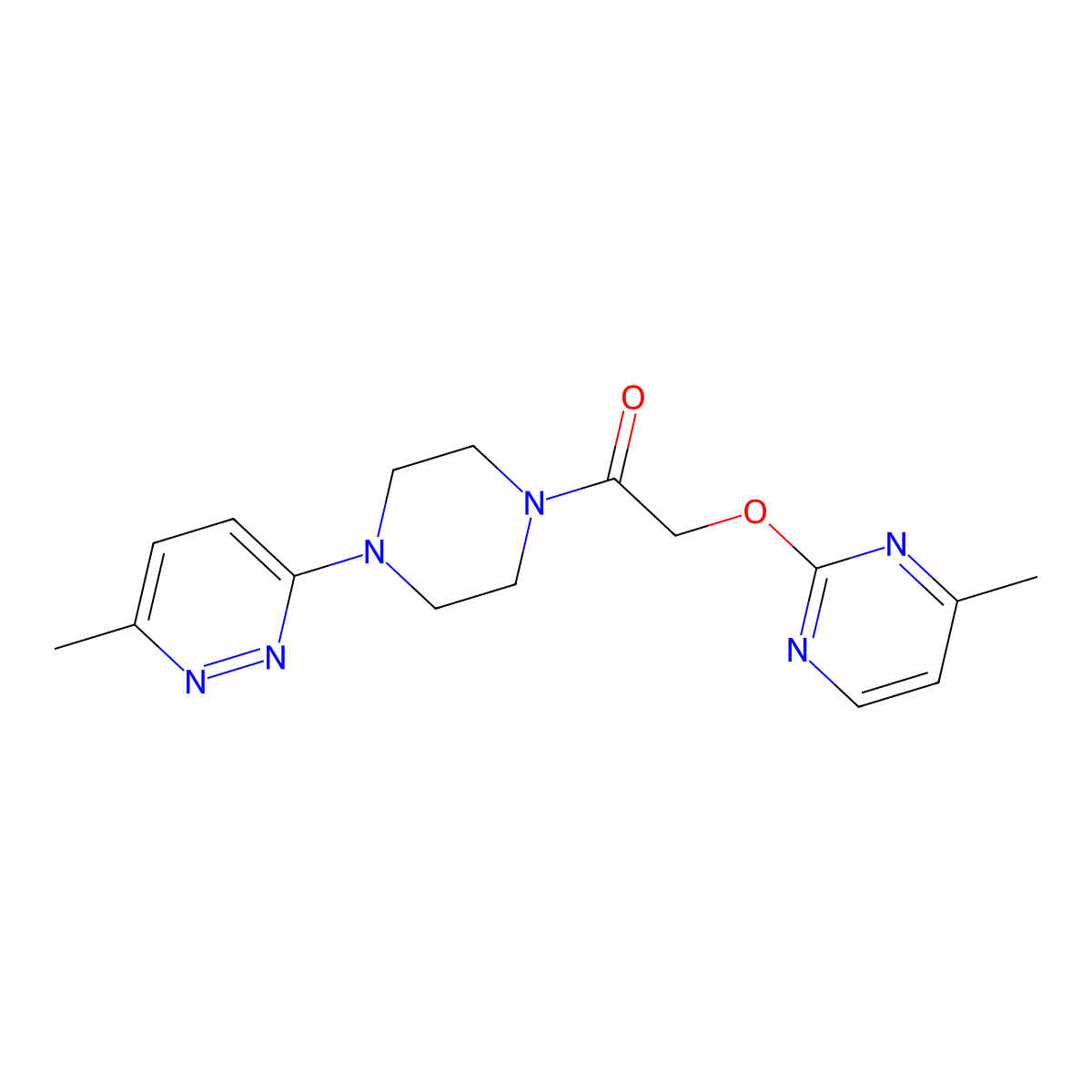 1-(4-(6-Methylpyridazin-3-yl)piperazin-1-yl)-2-((4-methylpyrimidin-2-yl)oxy)ethanone molecular structure, CAS 1251709-83-7