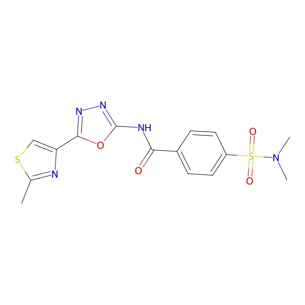 4-(N,N-dimethylsulfamoyl)-N-(5-(2-methylthiazol-4-yl)-1,3,4-oxadiazol-2-yl)benzamide molecular structure, CAS 1251709-96-2