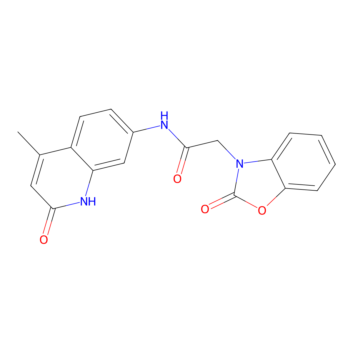 N-(4-methyl-2-oxo-1,2-dihydroquinolin-7-yl)-2-(2-oxobenzo[d]oxazol-3(2H)-yl)acetamide molecular structure, CAS 1251710-10-7