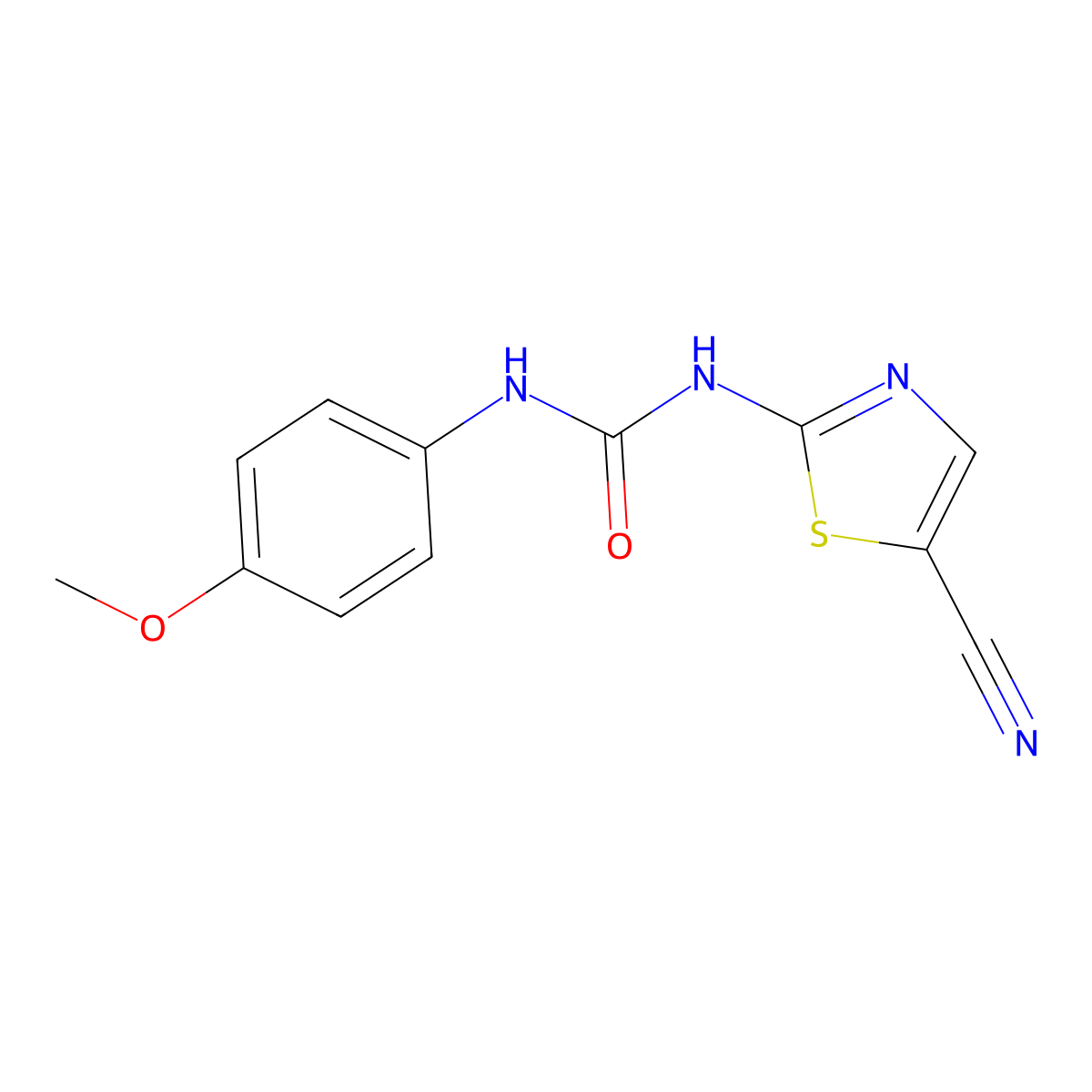 1-(5-Cyanothiazol-2-yl)-3-(4-methoxyphenyl)urea molecular structure, CAS 1251710-40-3
