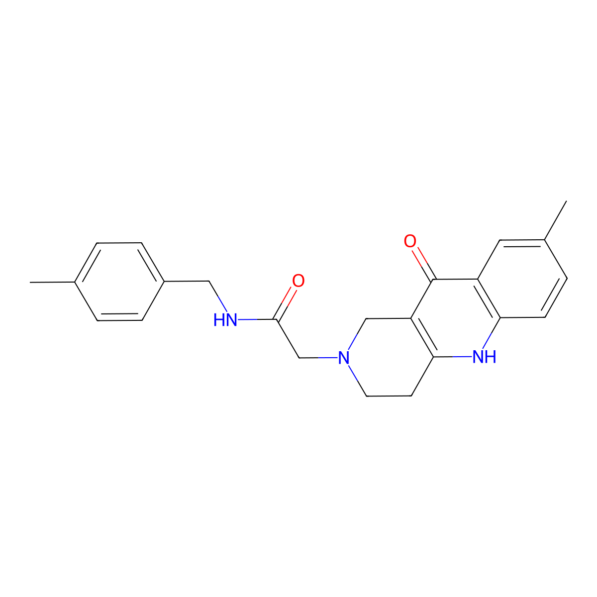 2-(8-methyl-10-oxo-3,4-dihydrobenzo[b][1,6]naphthyridin-2(1H,5H,10H)-yl)-N-(4-methylbenzyl)acetamide molecular structure, CAS 1251710-51-6