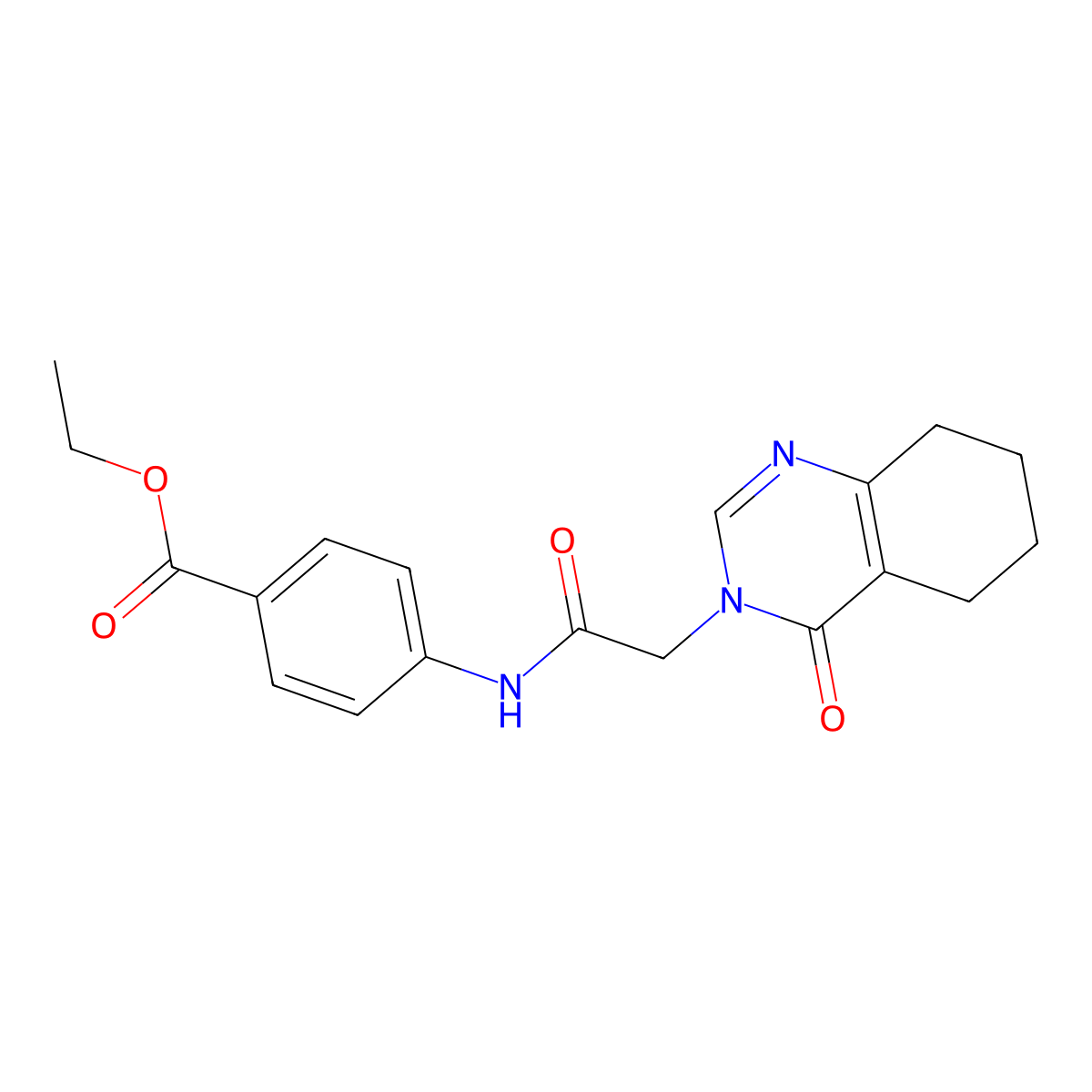 ethyl 4-(2-(4-oxo-5,6,7,8-tetrahydroquinazolin-3(4H)-yl)acetamido)benzoate molecular structure, CAS 1251710-65-2