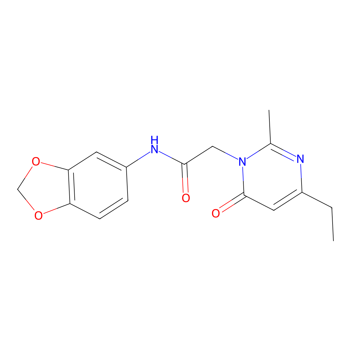 N-(benzo[d][1,3]dioxol-5-yl)-2-(4-ethyl-2-methyl-6-oxopyrimidin-1(6H)-yl)acetamide molecular structure, CAS 1251710-69-6