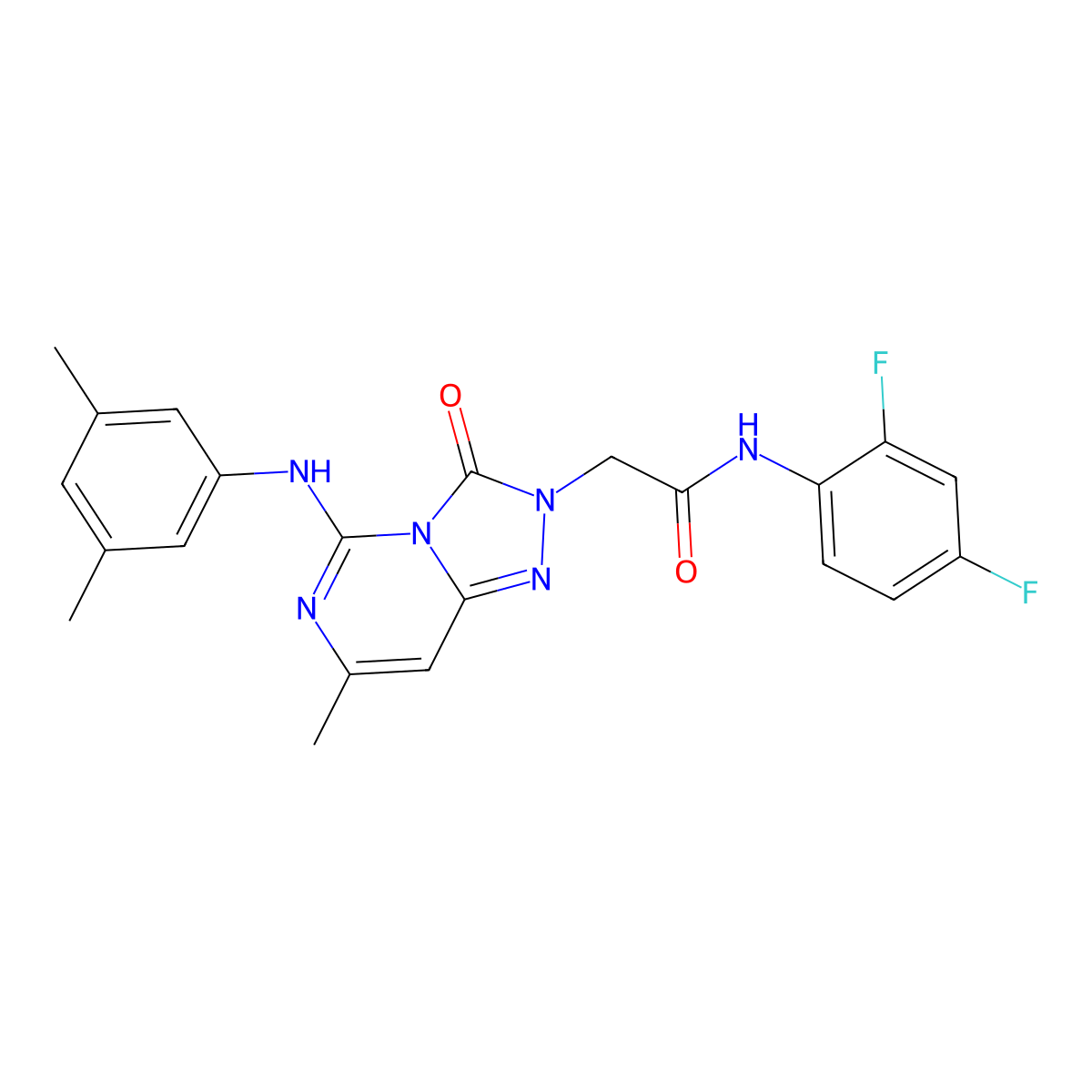 N~1~-(2,4-difluorophenyl)-2-[5-(3,5-dimethylanilino)-7-methyl-3-oxo[1,2,4]triazolo[4,3-c]pyrimidin-2(3H)-yl]acetamide molecular structure, CAS 1251710-85-6