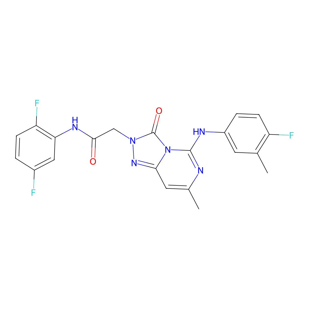 N-(2,5-difluorophenyl)-2-{5-[(4-fluoro-3-methylphenyl)amino]-7-methyl-3-oxo-2H,3H-[1,2,4]triazolo[4,3-c]pyrimidin-2-yl}acetamide molecular structure, CAS 1251710-86-7