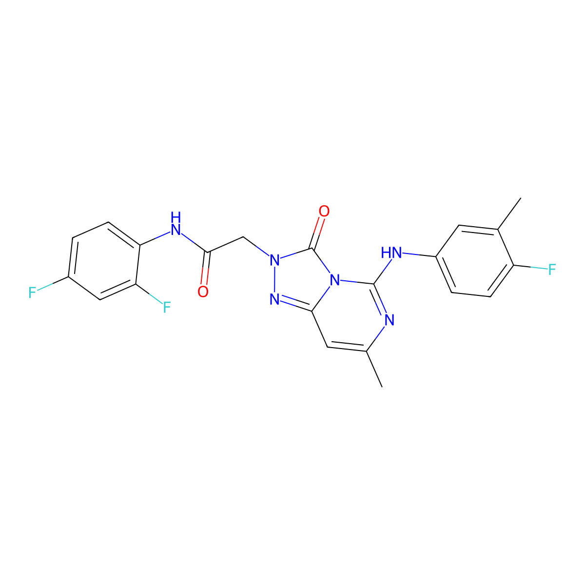 N-(2,4-difluorophenyl)-2-{5-[(4-fluoro-3-methylphenyl)amino]-7-methyl-3-oxo-2H,3H-[1,2,4]triazolo[4,3-c]pyrimidin-2-yl}acetamide molecular structure, CAS 1251710-87-8