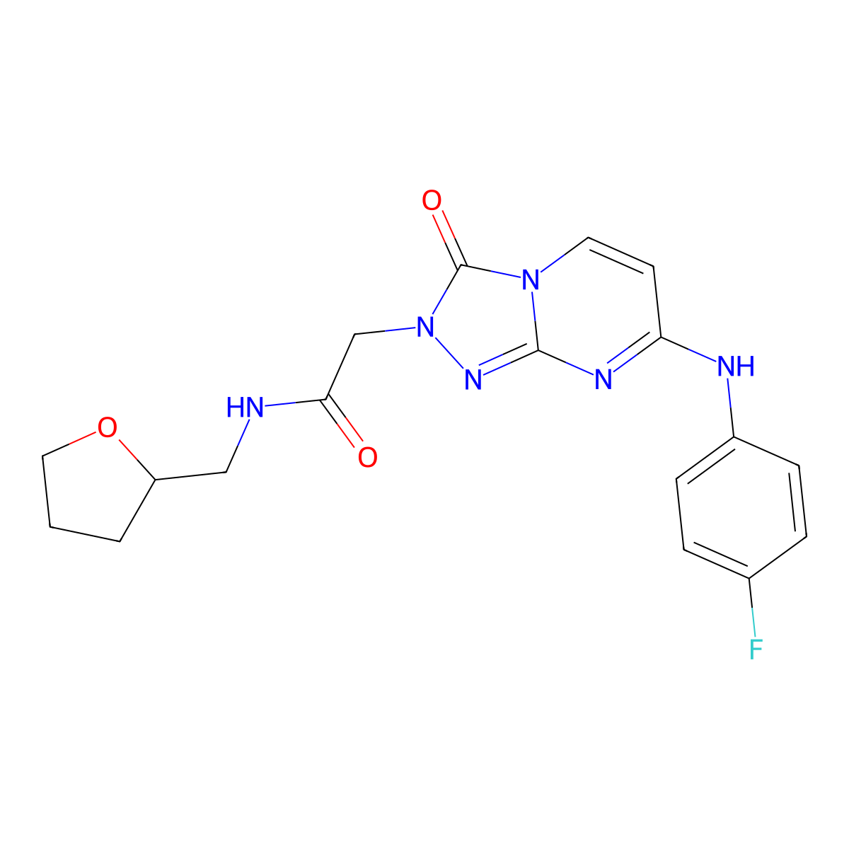 2-[7-(4-fluoroanilino)-3-oxo[1,2,4]triazolo[4,3-a]pyrimidin-2(3H)-yl]-N~1~-(tetrahydro-2-furanylmethyl)acetamide molecular structure, CAS 1251710-92-5