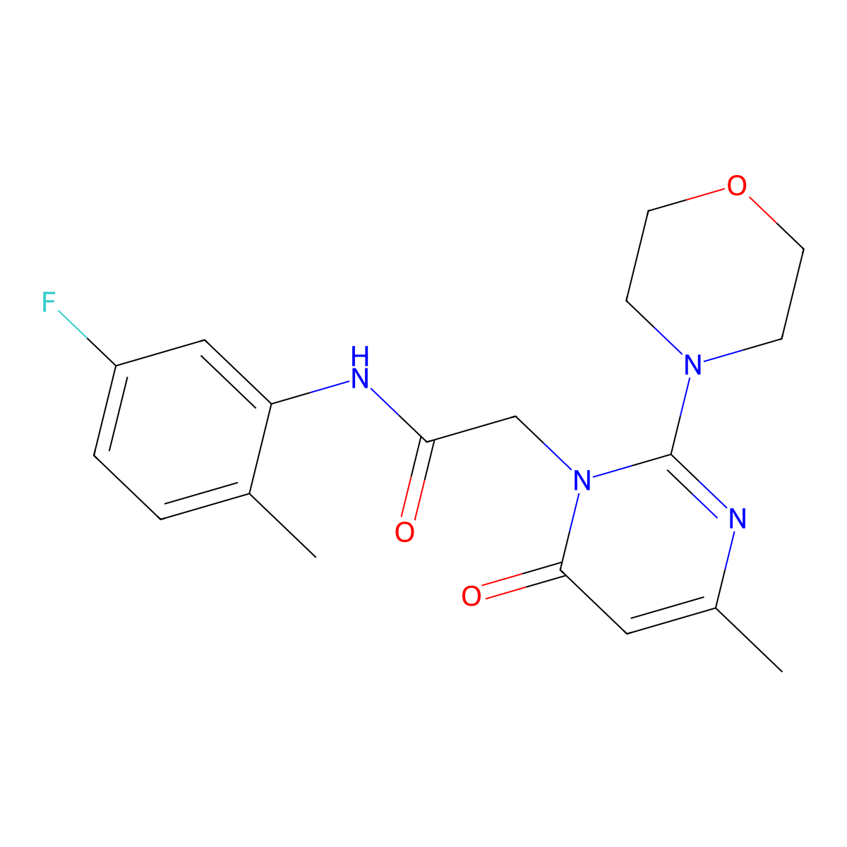 N-(5-fluoro-2-methylphenyl)-2-(4-methyl-2-morpholin-4-yl-6-oxopyrimidin-1(6H)-yl)acetamide molecular structure, CAS 1251711-03-1
