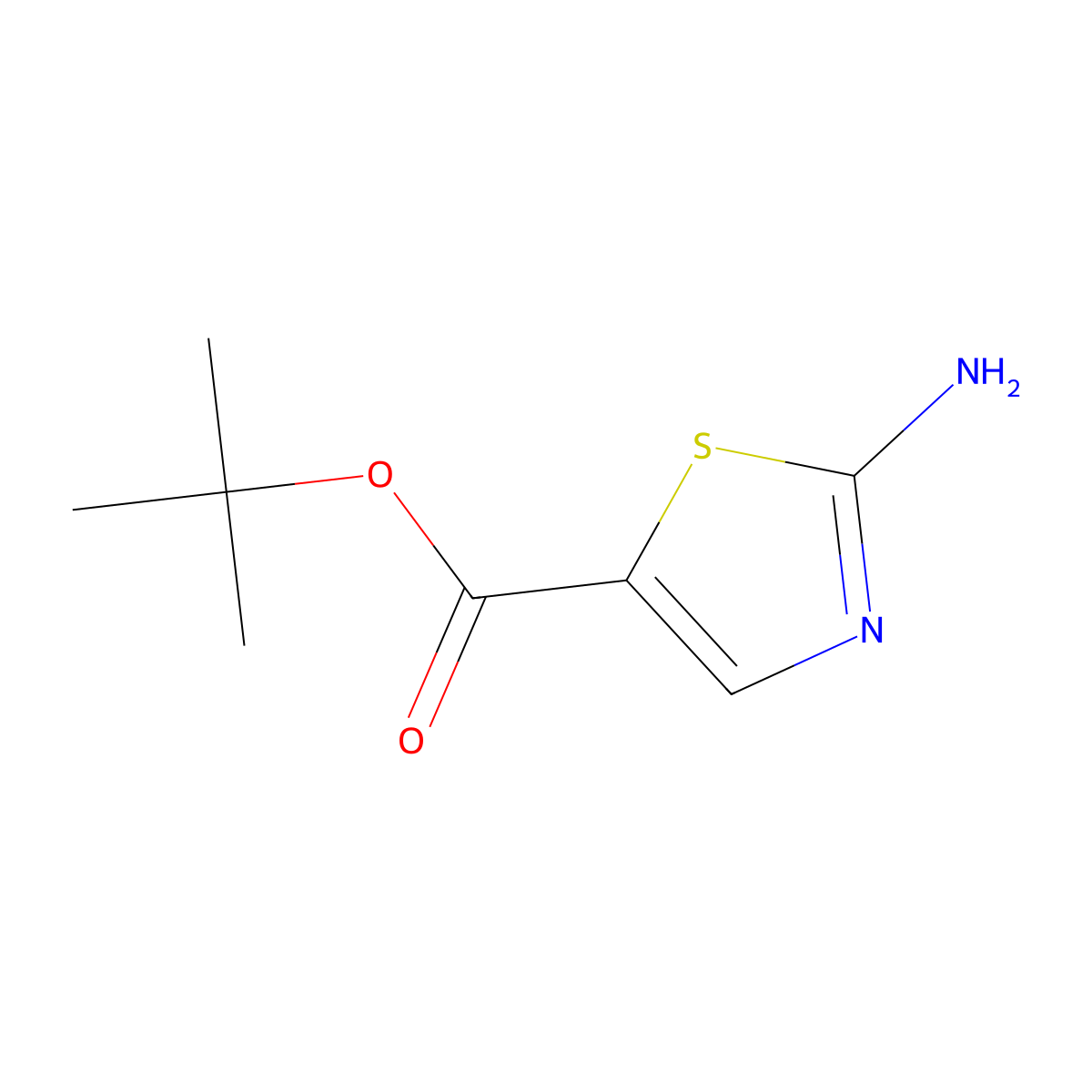 Tert-butyl 2-amino-1,3-thiazole-5-carboxylate molecular structure, CAS 1251716-77-4
