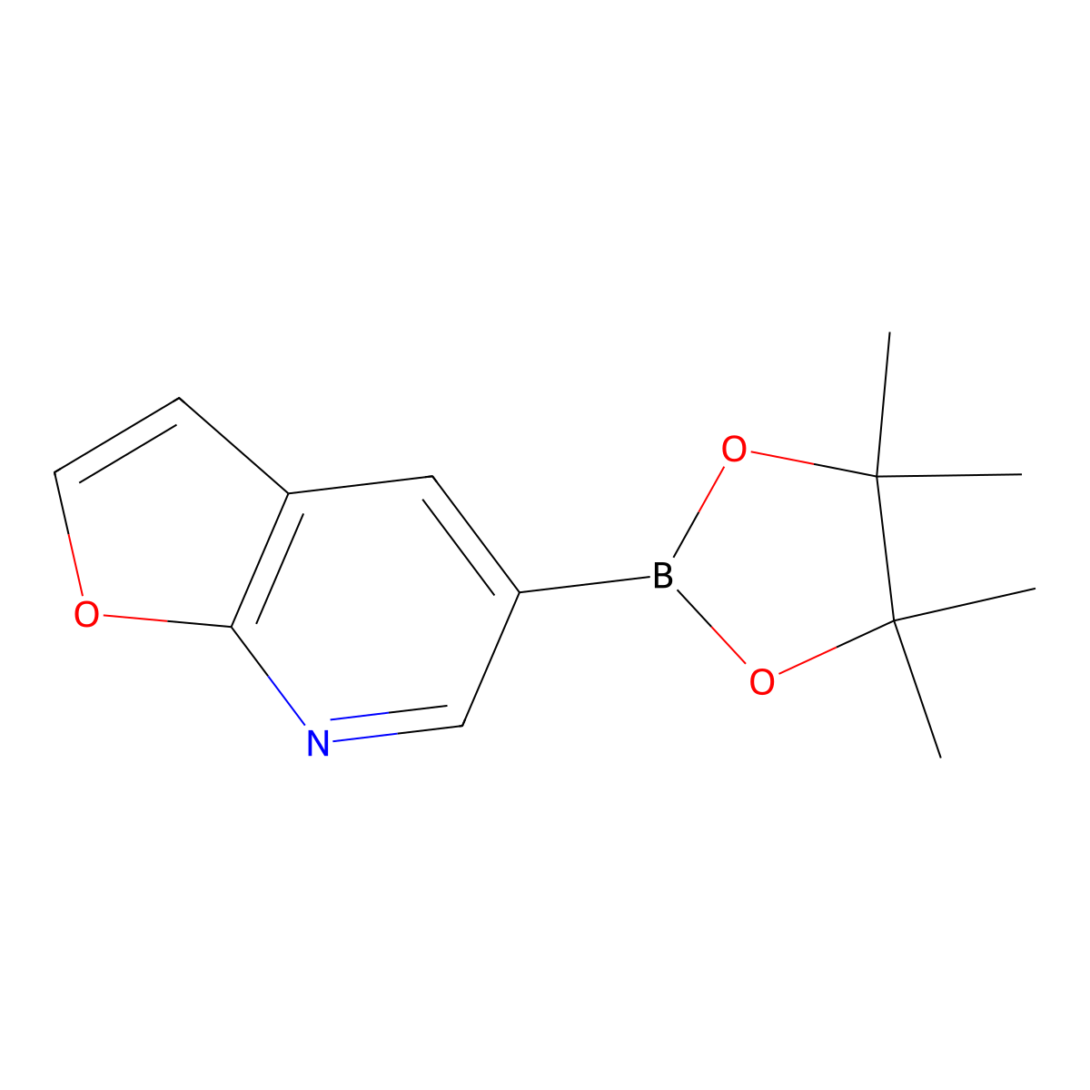 5-(Tetramethyl-1,3,2-dioxaborolan-2-yl)furo[2,3-b]pyridine molecular structure, CAS 1251728-92-3