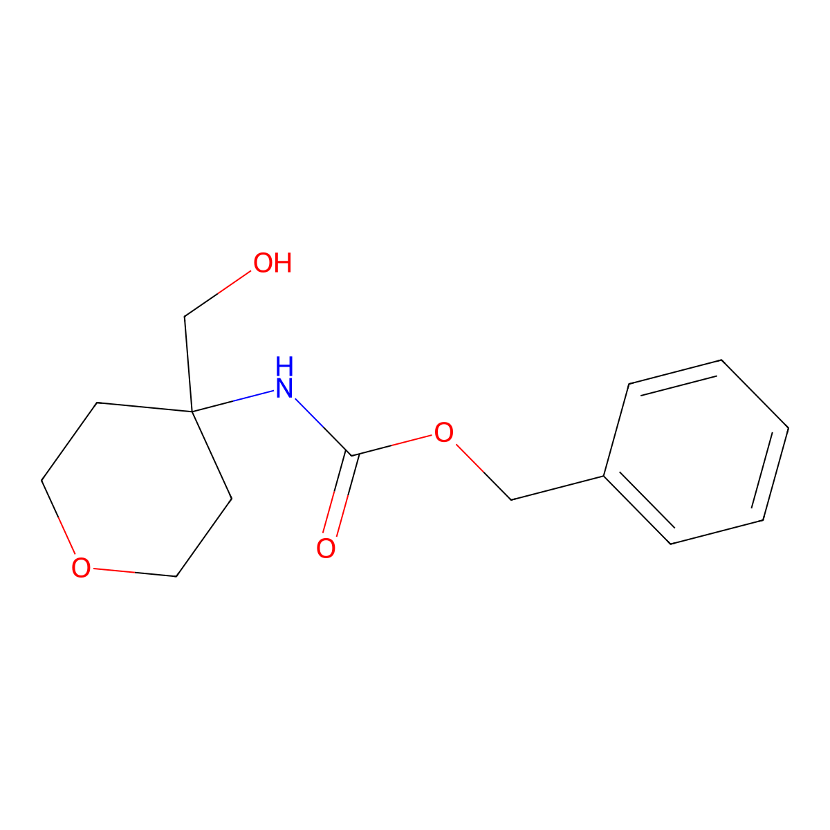 benzyl N-[4-(hydroxymethyl)oxan-4-yl]carbamate molecular structure, CAS 1251731-26-6