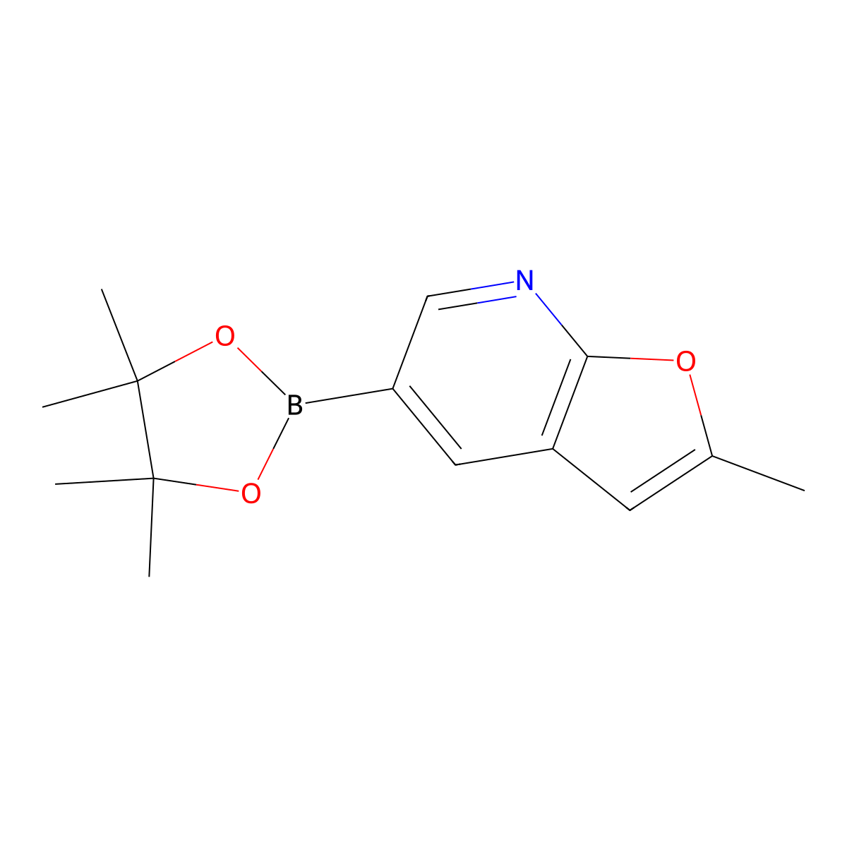 2-Methyl-5-(4,4,5,5-tetramethyl-1,3,2-dioxaborolan-2-yl)furo[2,3-b]pyridine molecular structure, CAS 1251731-39-1