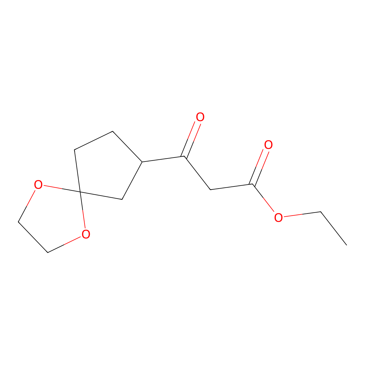 Ethyl 3-oxo-3-(1,4-dioxaspiro[4.4]nonan-7-yl)propanoate molecular structure, CAS 1251732-99-6