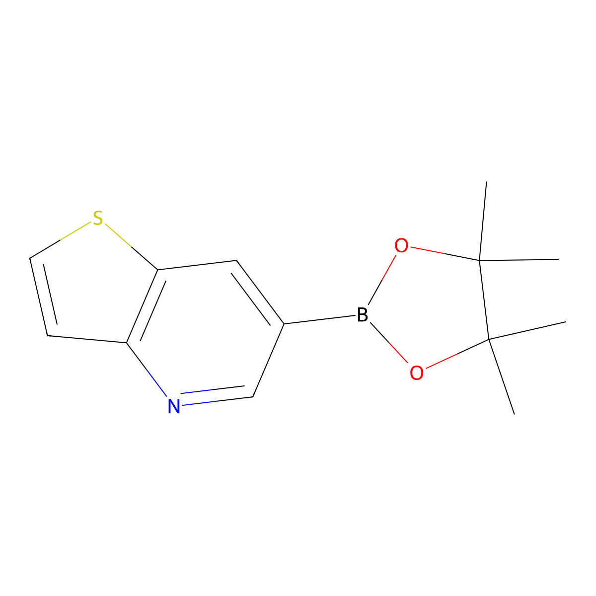 6-(4,4,5,5-Tetramethyl-1,3,2-dioxaborolan-2-yl)thieno[3,2-b]pyridine molecular structure, CAS 1251734-15-2