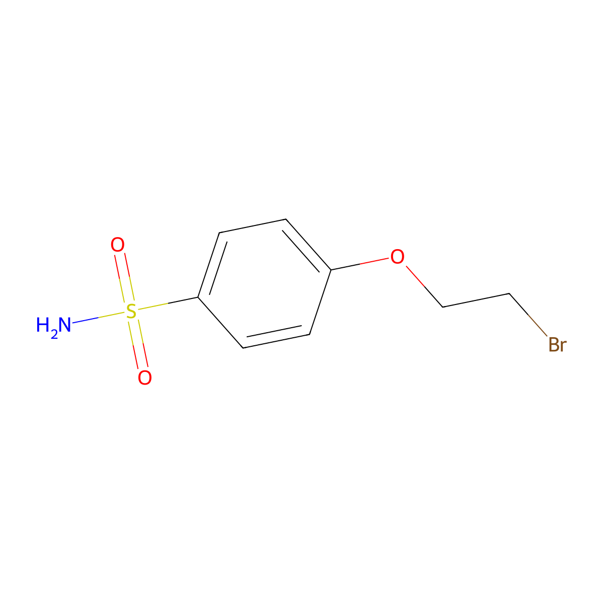 4-(2-Bromoethoxy)benzene-1-sulfonamide molecular structure, CAS 125174-28-9