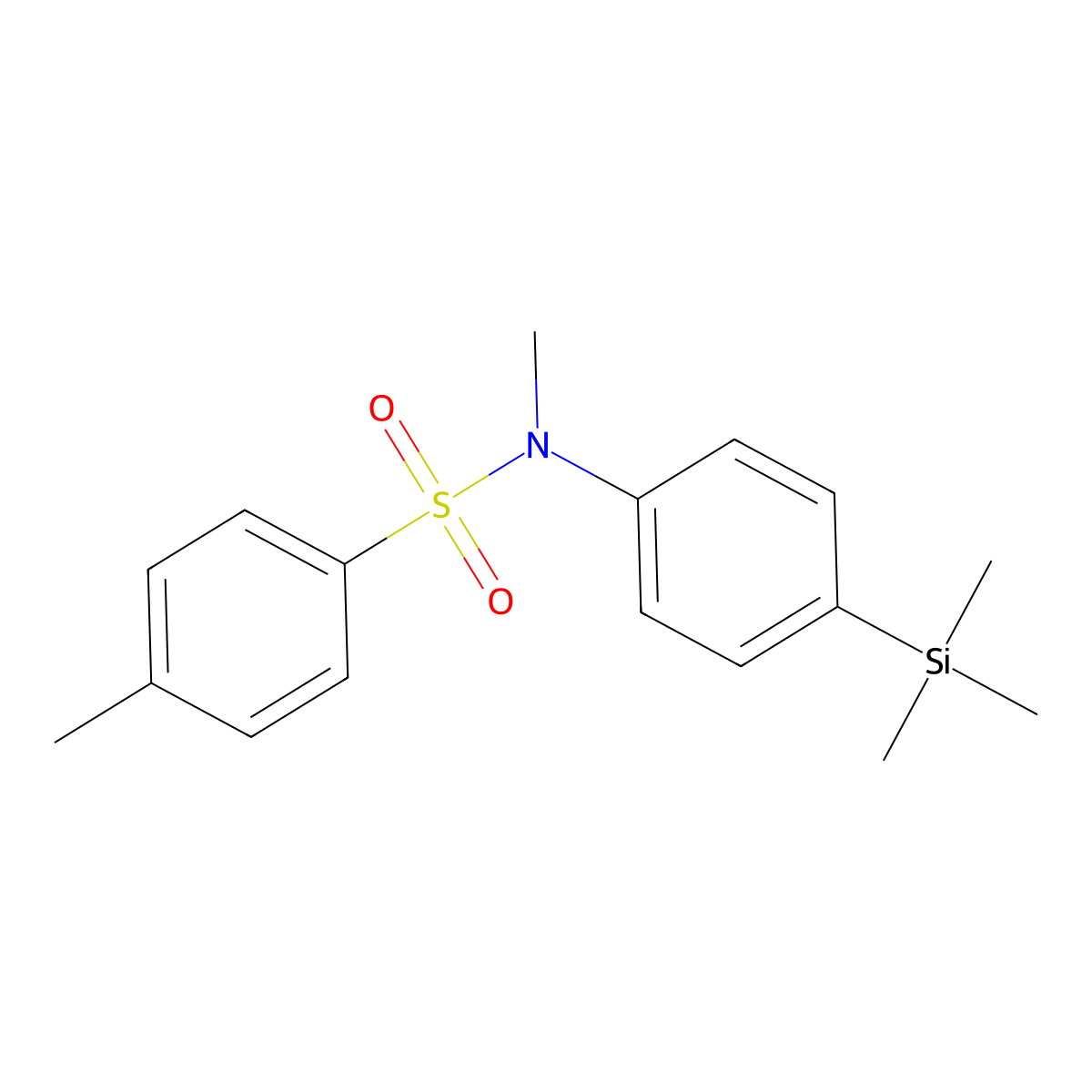 N,4-Dimethyl-N-[4-(trimethylsilyl)phenyl]benzenesulfonamide molecular structure, CAS 1251740-03-0