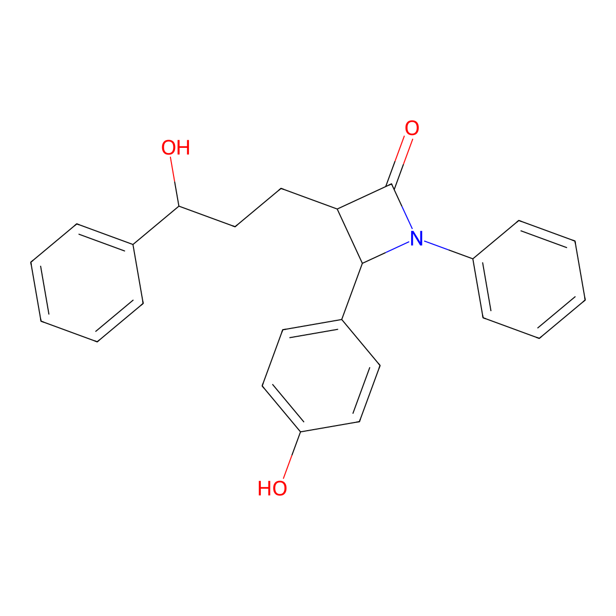 Di-desfluoro Ezetimibe molecular structure, CAS 1251741-03-3