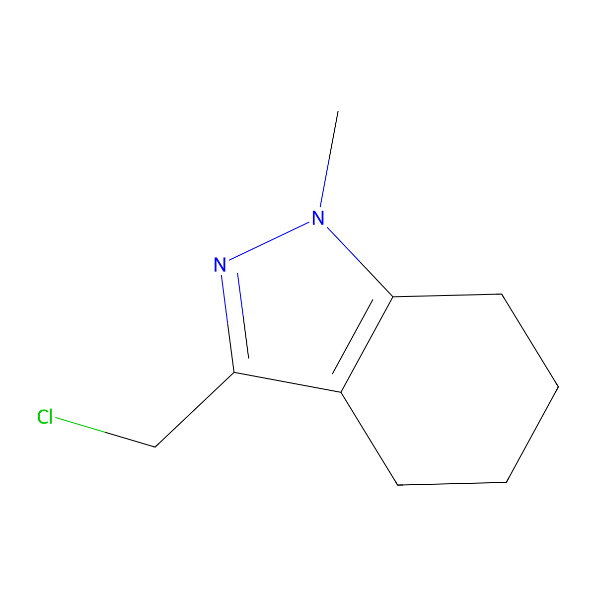 3-(chloromethyl)-1-methyl-4,5,6,7-tetrahydro-1H-indazole molecular structure, CAS 1251761-04-2