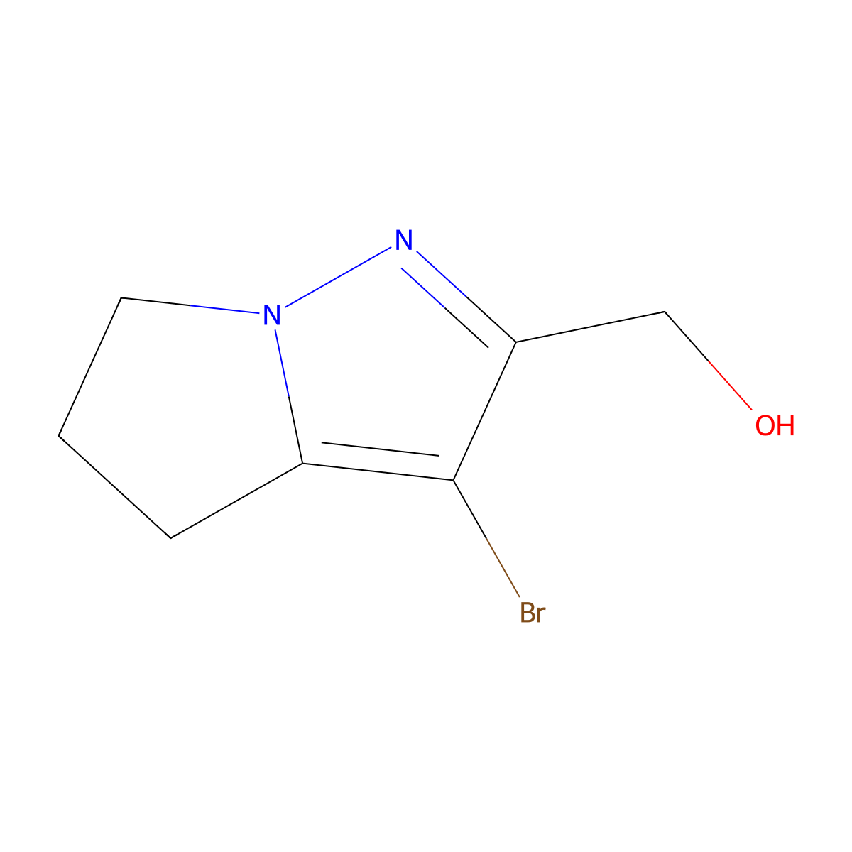 (3-bromo-5,6-dihydro-4H-pyrrolo[1,2-b]pyrazol-2-yl)methanol molecular structure, CAS 1251761-06-4
