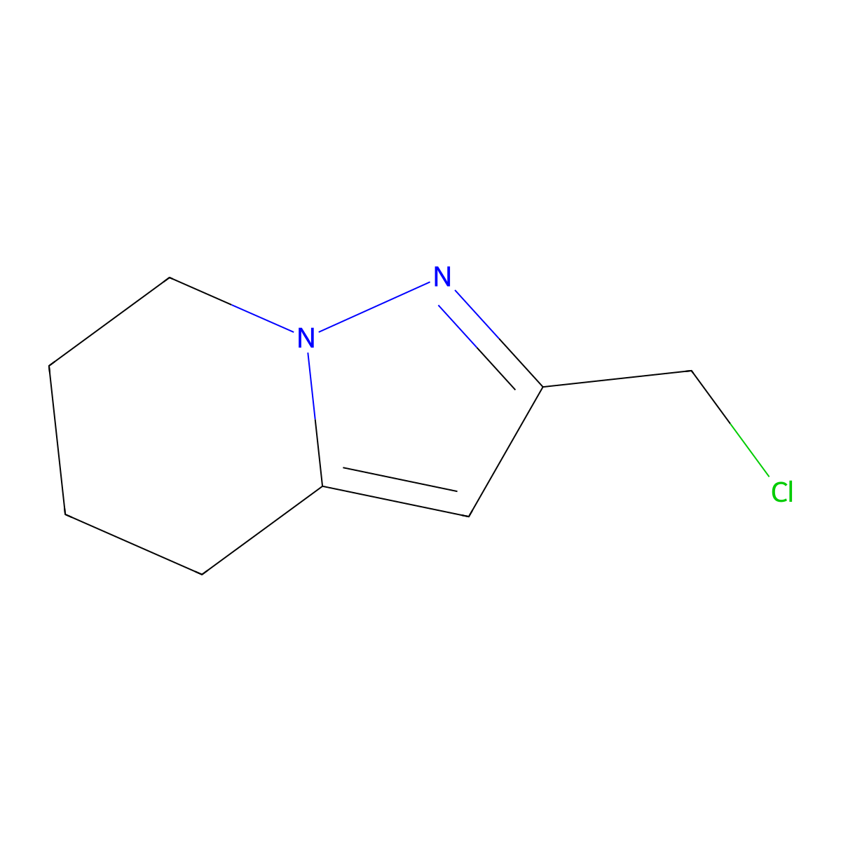 2-(chloromethyl)-4H,5H,6H,7H-pyrazolo(1,5-a)pyridine molecular structure, CAS 1251761-08-6