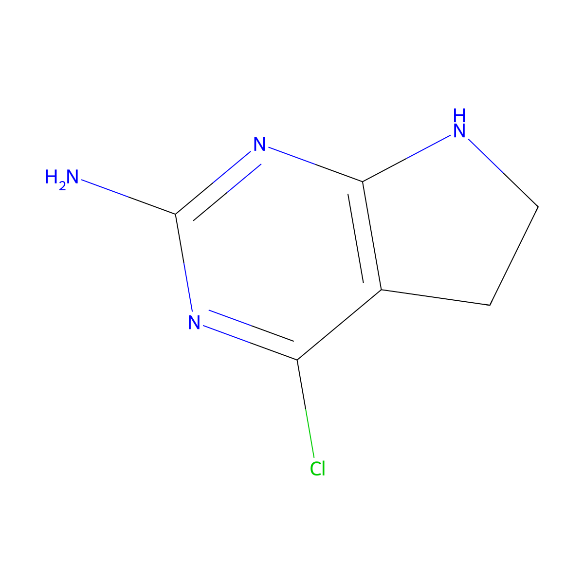 4-Chloro-6,7-dihydro-5h-pyrrolo[2,3-d]pyrimidin-2-amine molecular structure, CAS 1251761-95-1