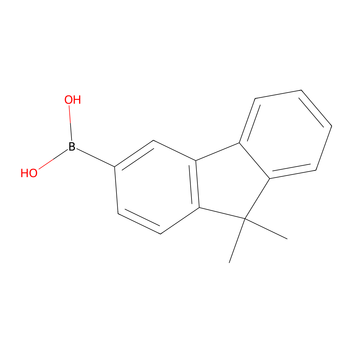 (9,9-Dimethyl-9H-fluoren-3-yl)boronic acid molecular structure, CAS 1251773-34-8