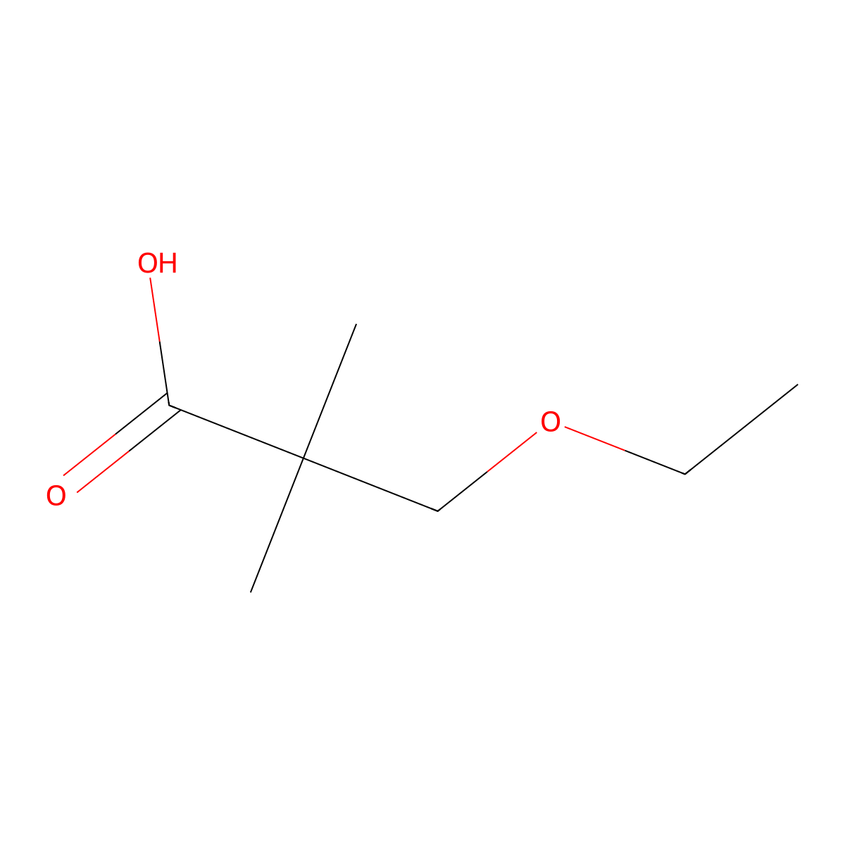 3-Ethoxy-2,2-dimethyl-propionic acid molecular structure, CAS 125181-31-9