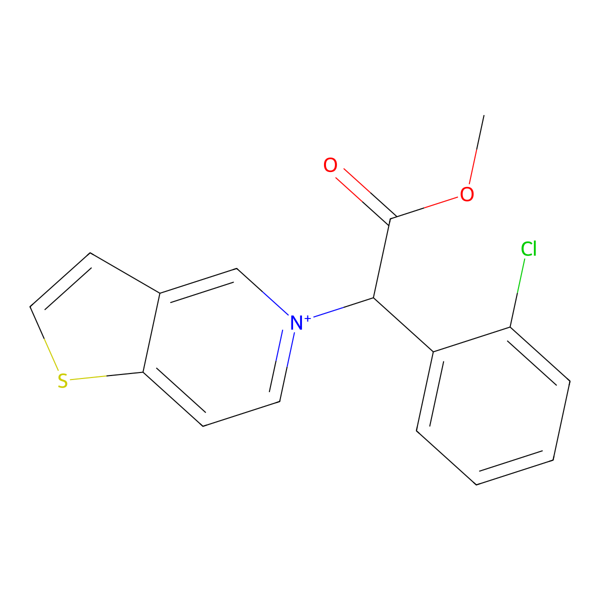 Methyl 2-(2-chlorophenyl)-2-thieno[3,2-c]pyridin-5-ium-5-ylacetate molecular structure, CAS 1251822-13-5