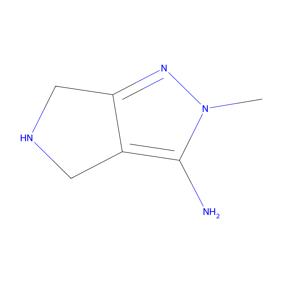 2-Methyl-2,4,5,6-tetrahydropyrrolo[3,4-c]pyrazol-3-amine molecular structure, CAS 1251822-66-8