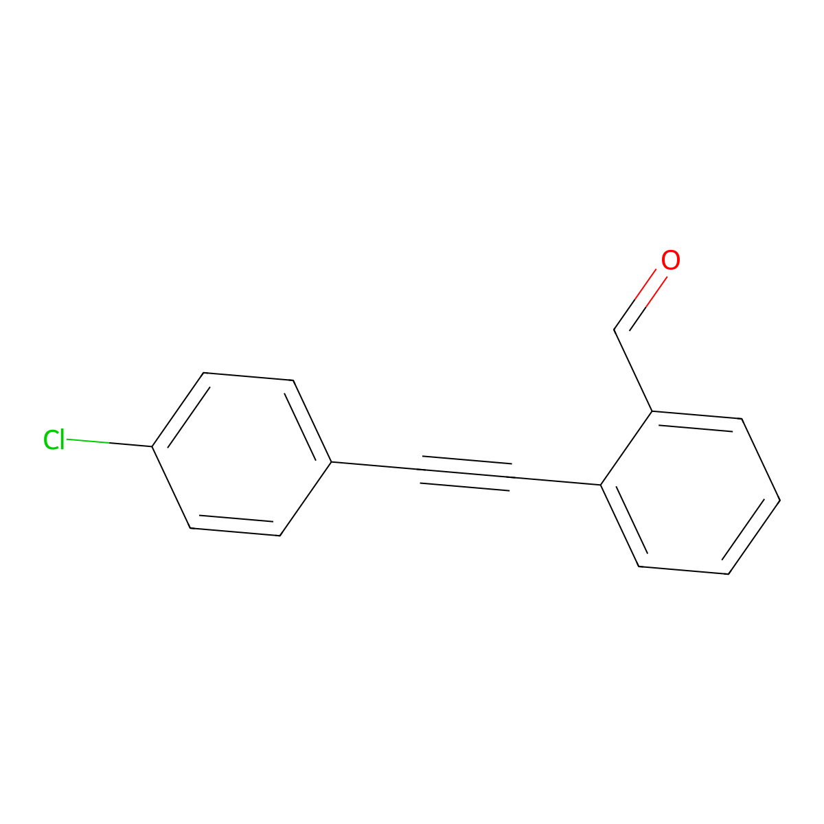 2-((4-Chlorophenyl)ethynyl)benzaldehyde molecular structure, CAS 1251832-81-1