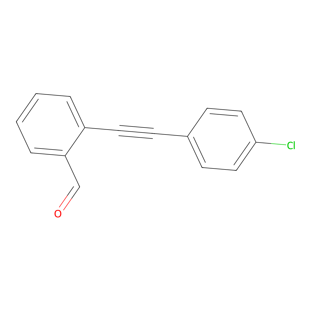 2-((4-Chlorophenyl)ethynyl)benzaldehyde molecular structure, CAS 1251832-81-1