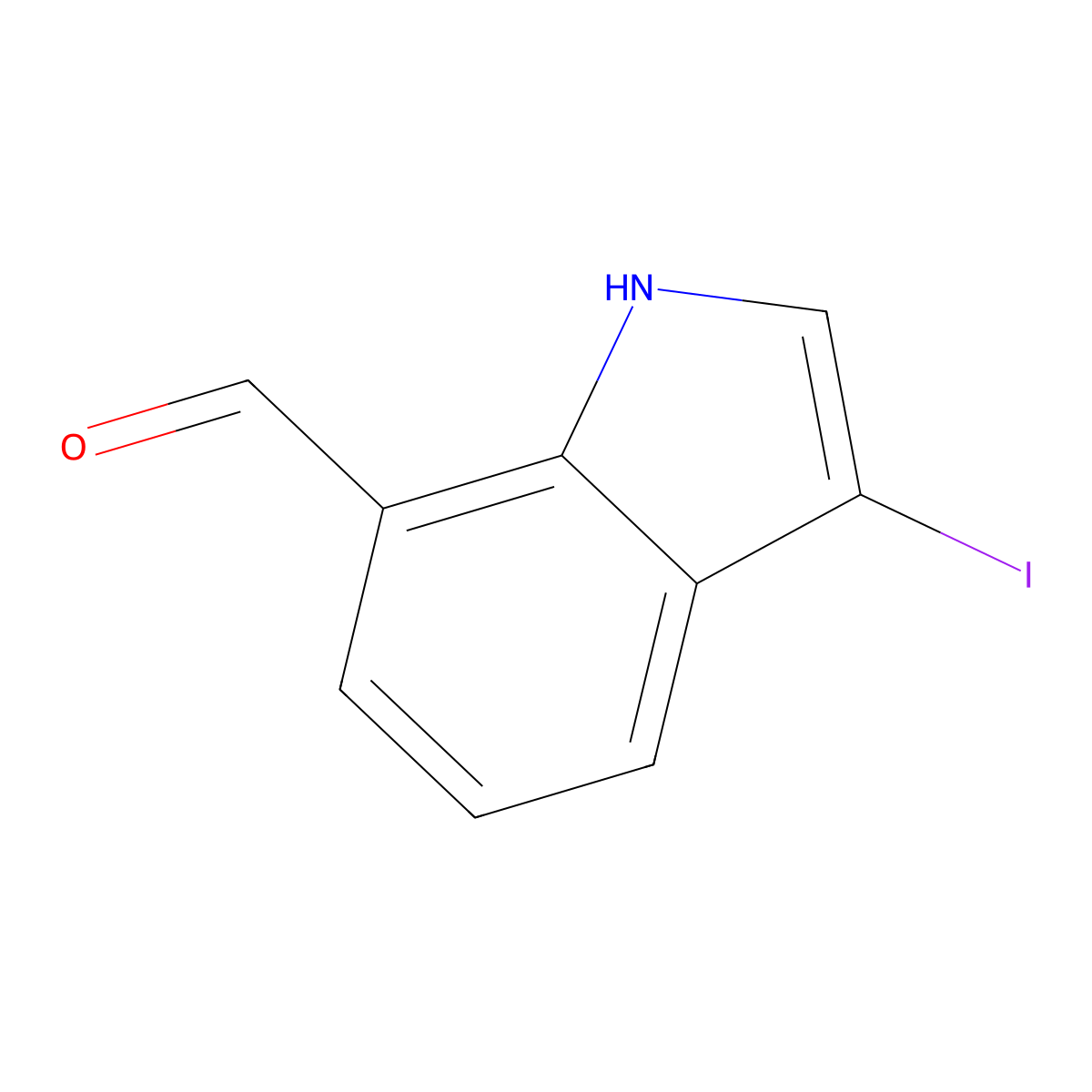 3-iodo-1H-indole-7-carbaldehyde molecular structure, CAS 1251834-02-2