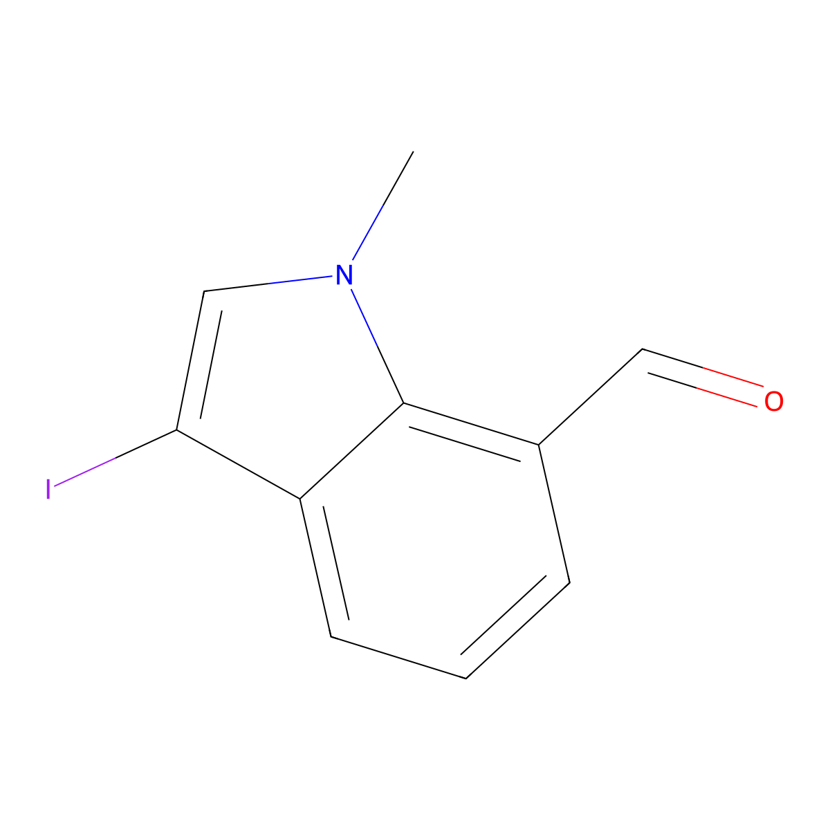 3-Iodo-1-methyl-1H-indole-7-carbaldehyde molecular structure, CAS 1251834-03-3