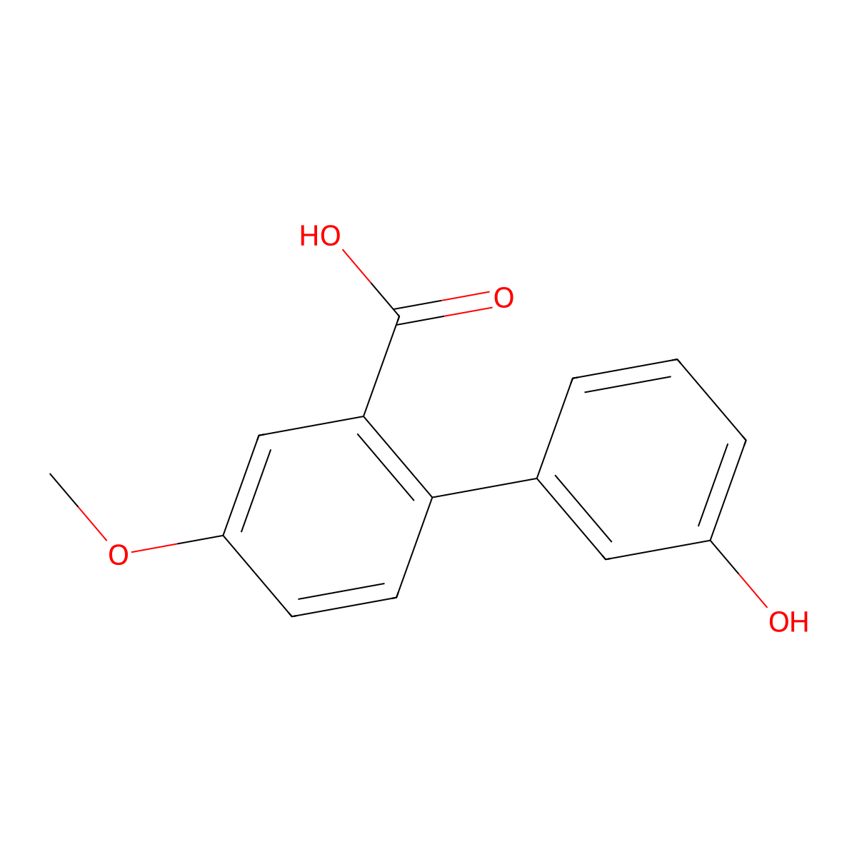 2-(3-Hydroxyphenyl)-5-methoxybenzoic acid molecular structure, CAS 1251836-95-9