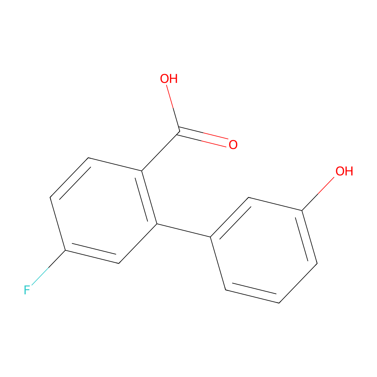 4-Fluoro-2-(3-hydroxyphenyl)benzoic acid molecular structure, CAS 1251836-96-0