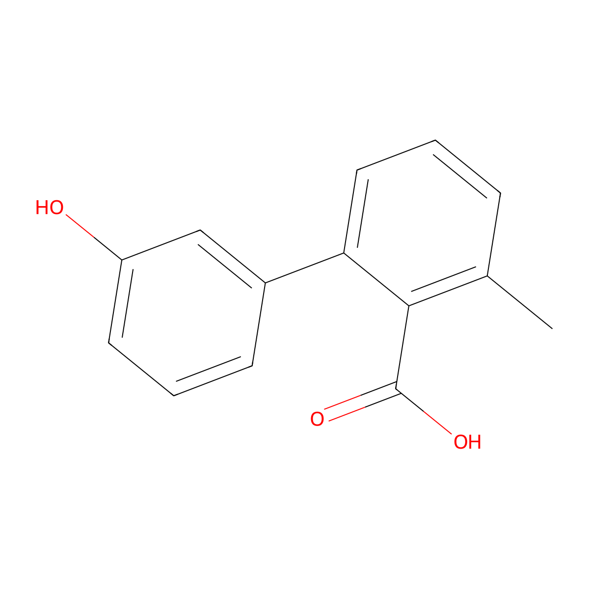 2-(3-Hydroxyphenyl)-6-methylbenzoic acid molecular structure, CAS 1251836-97-1