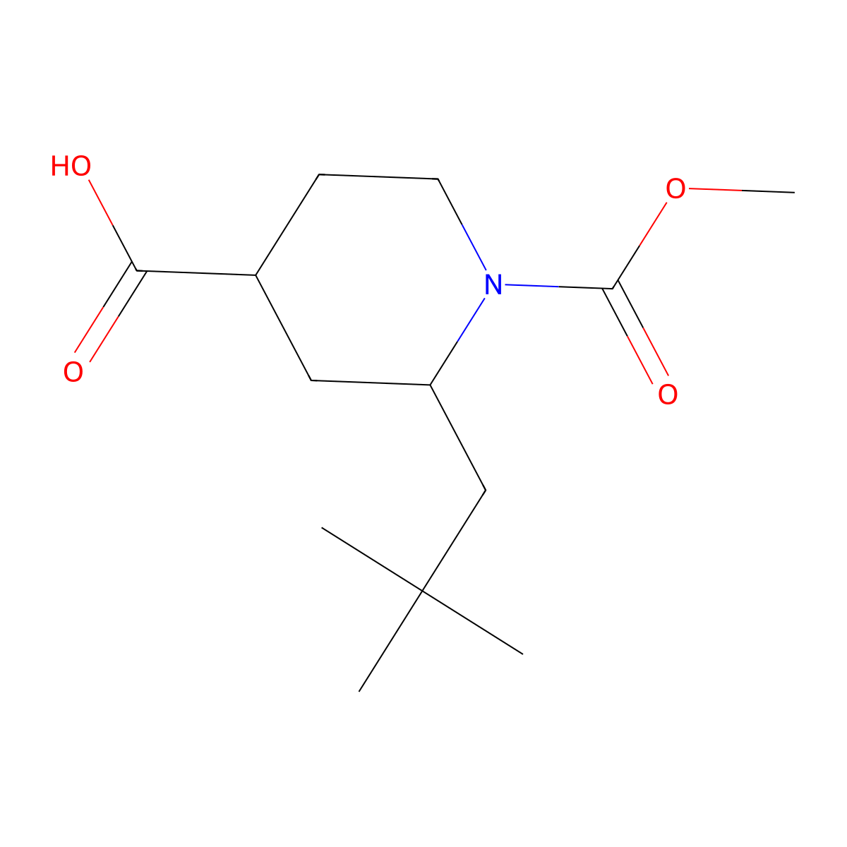 1-(Methoxycarbonyl)-2-neopentylpiperidine-4-carboxylic acid molecular structure, CAS 1251843-12-5