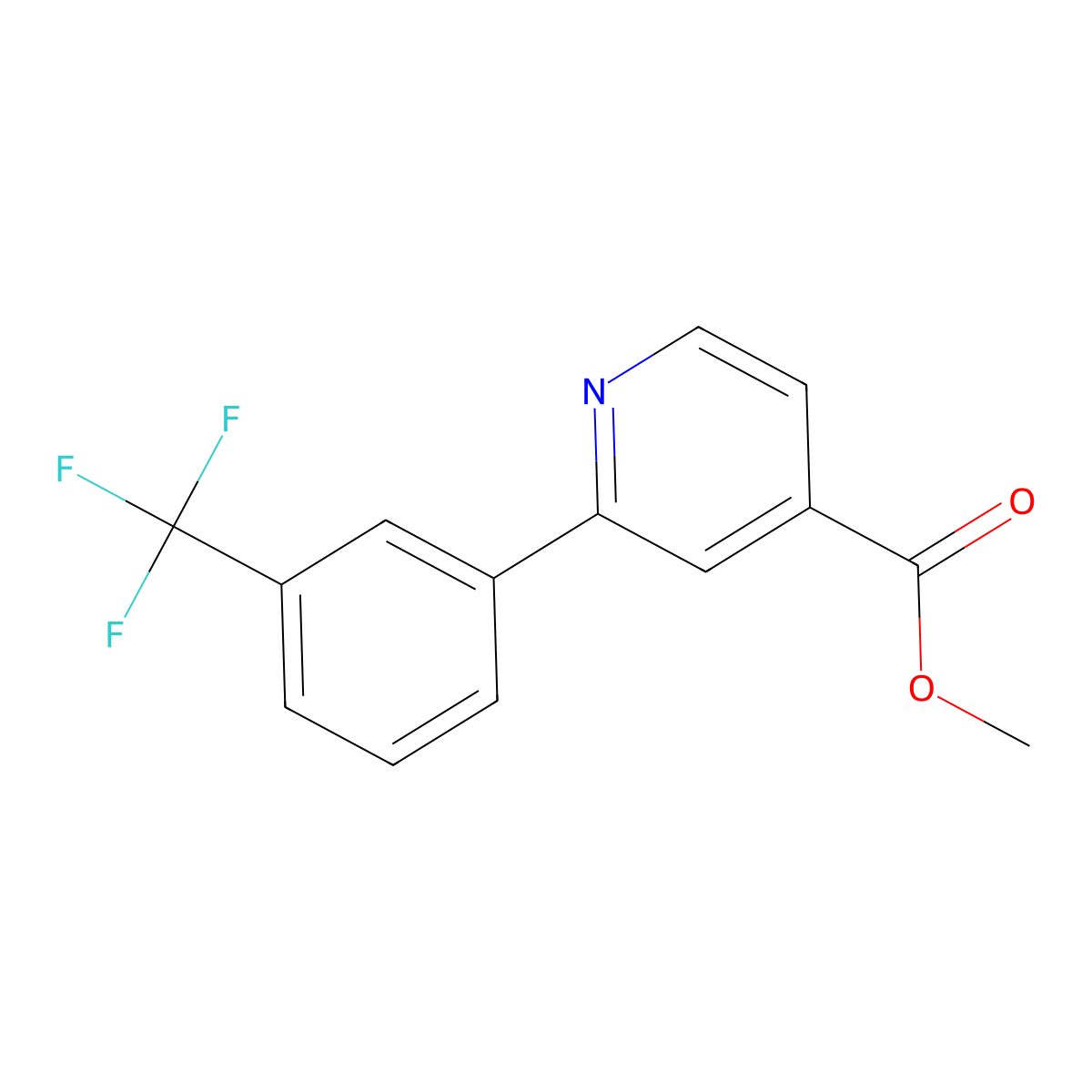 Methyl 2-(3-(trifluoromethyl)phenyl)isonicotinate molecular structure, CAS 1251843-35-2