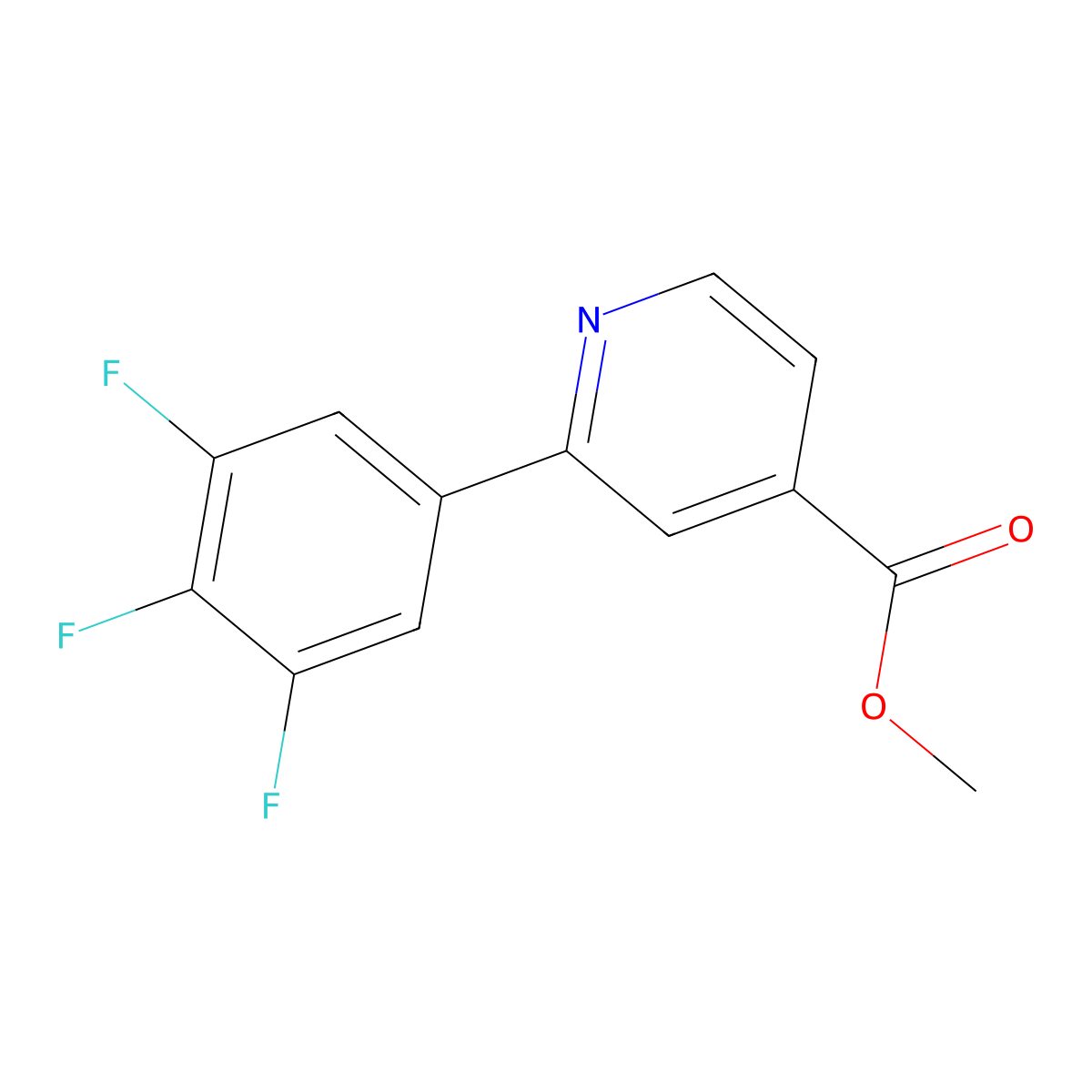 Methyl 2-(3,4,5-trifluorophenyl)isonicotinate molecular structure, CAS 1251843-90-9