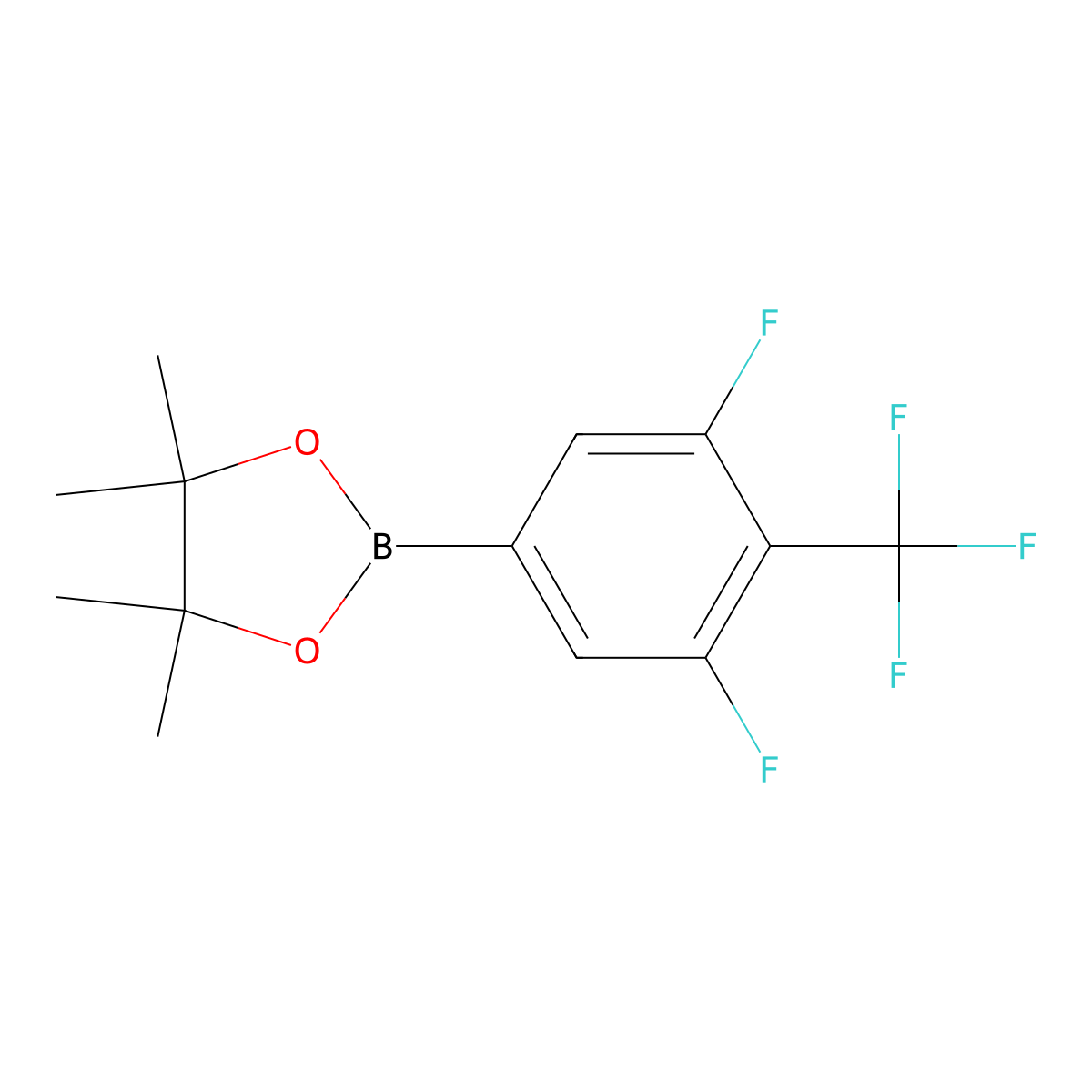 2-(3,5-Difluoro-4-(trifluoromethyl)phenyl)-4,4,5,5-tetramethyl-1,3,2-dioxaborolane molecular structure, CAS 1251844-06-0