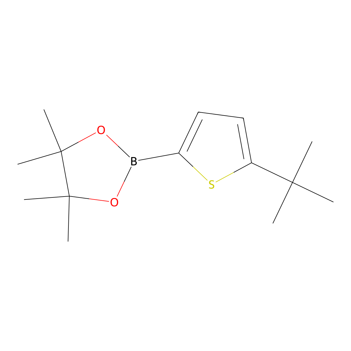 2-(5-Tert-butylthiophen-2-yl)-4,4,5,5-tetramethyl-1,3,2-dioxaborolane molecular structure, CAS 1251848-80-2
