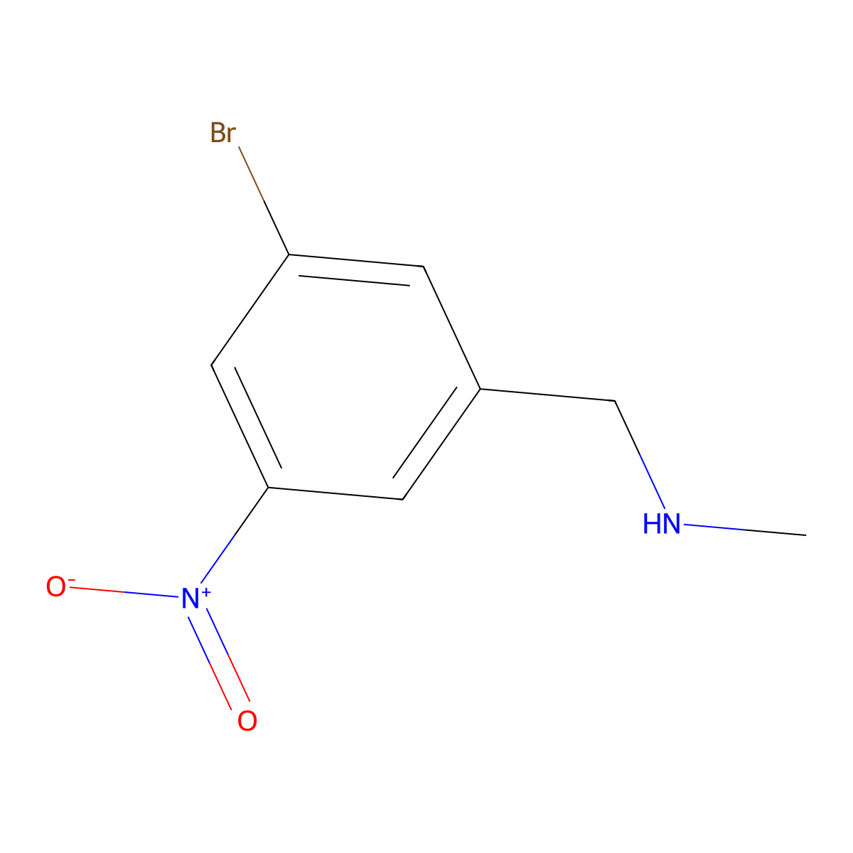 [(3-Bromo-5-nitrophenyl)methyl](methyl)amine molecular structure, CAS 1251863-72-5