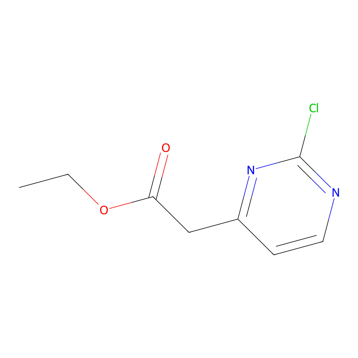 Ethyl 2-(2-chloropyrimidin-4-yl)acetate molecular structure, CAS 1251863-78-1