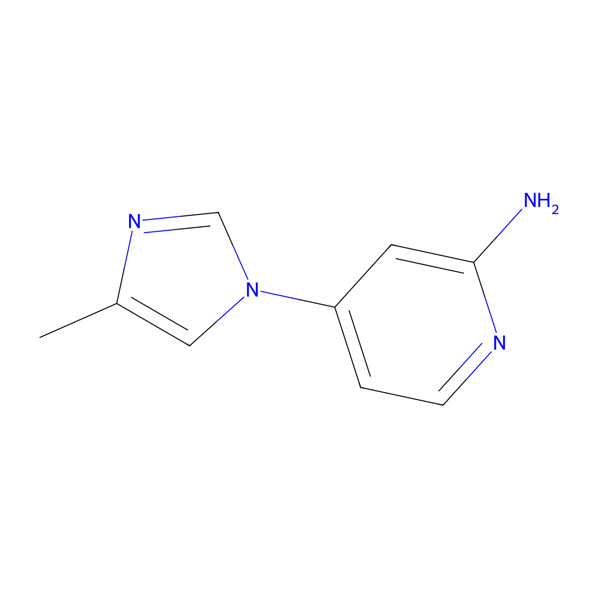 4-(4-Methyl-1H-imidazol-1-YL)pyridin-2-amine molecular structure, CAS 1251863-90-7