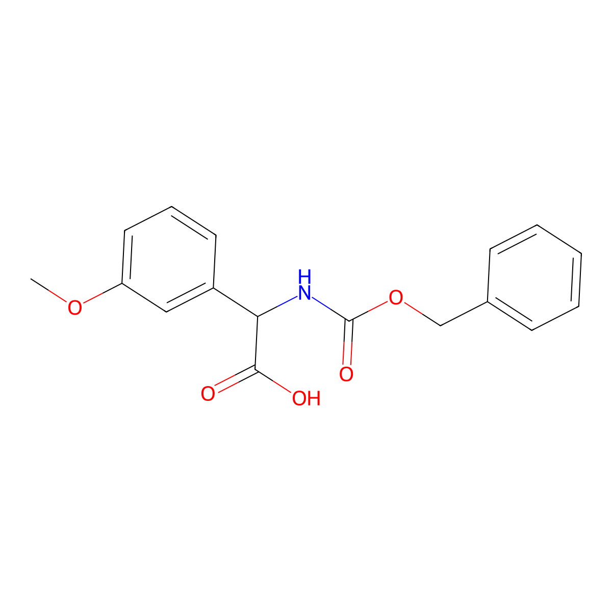 2-{[(Benzyloxy)carbonyl]amino}-2-(3-methoxyphenyl)acetic acid molecular structure, CAS 125190-66-1
