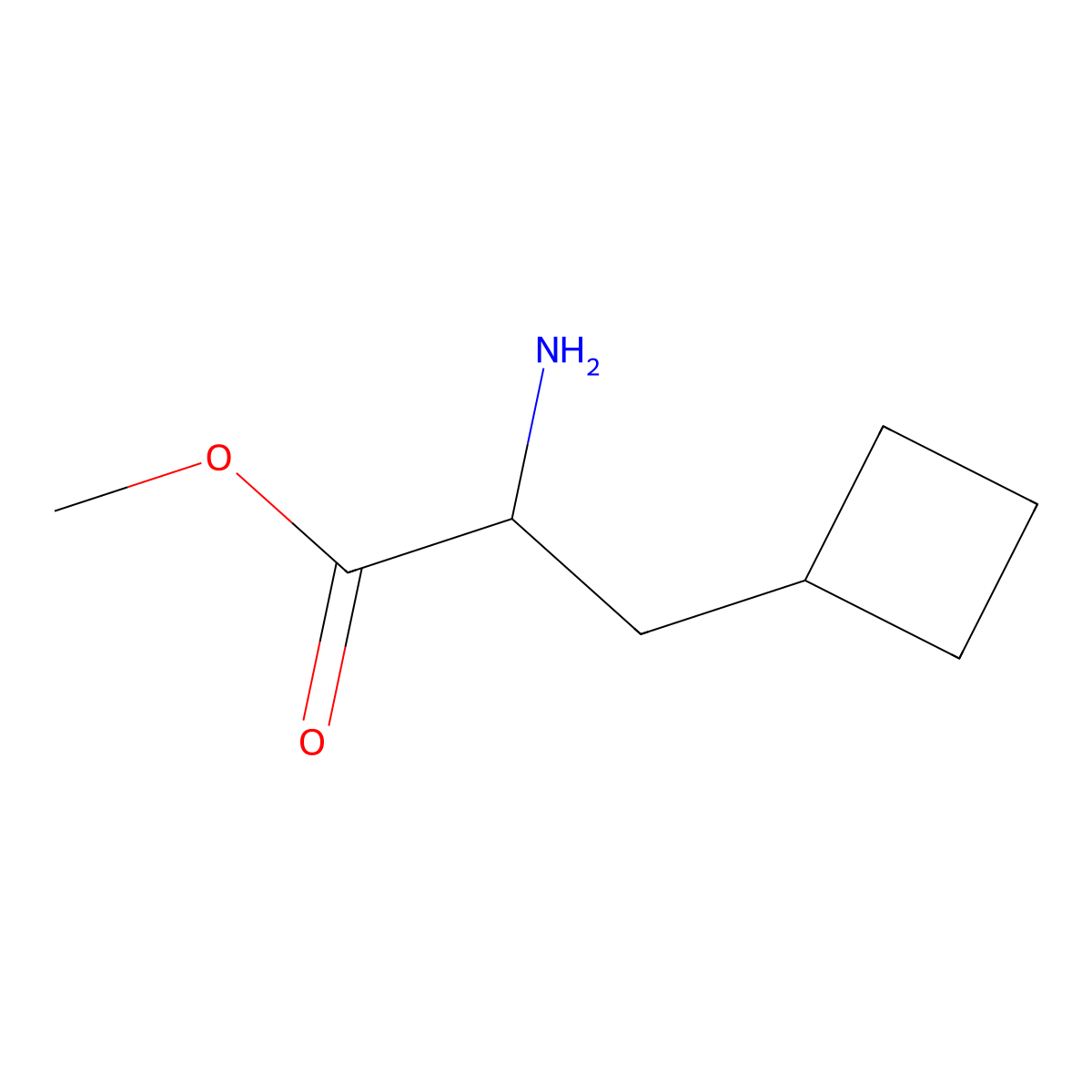methyl (2S)-2-amino-3-cyclobutylpropanoate molecular structure, CAS 1251903-81-7